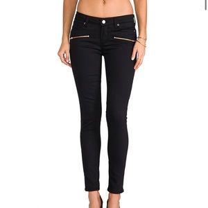 Paige Black Indigo Zip Skinny Jeans